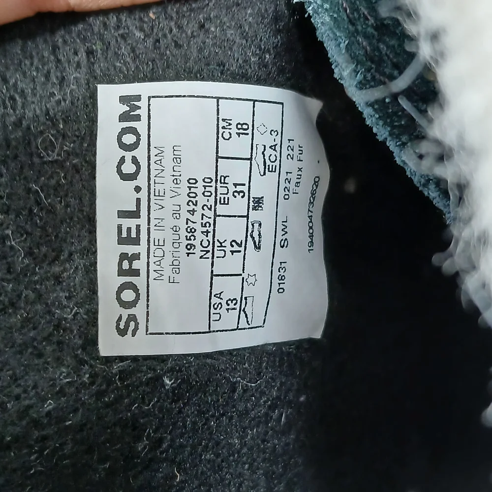 Sorel Black Suede Faux Fur Lace-Up Winter Boots 735 - Picture 9 of 10